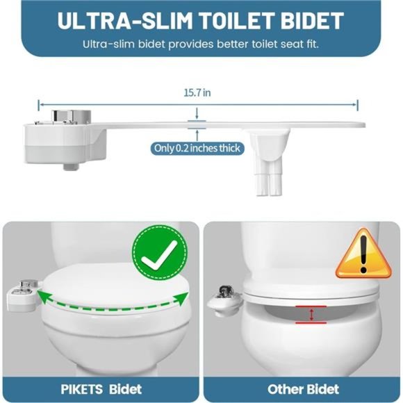 Bidet Attachment for Toilet, Dual Nozzle (Frontal and Rear Wash) Non-Electric - Picture 4 of 6